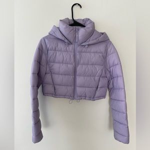 Zara purple cropped puffer